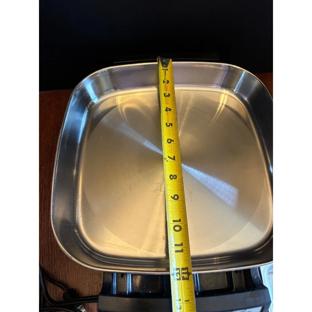 Hoover Vintage Electric Stainless Steel Fry Pan Skillet with Warming Tray 8650